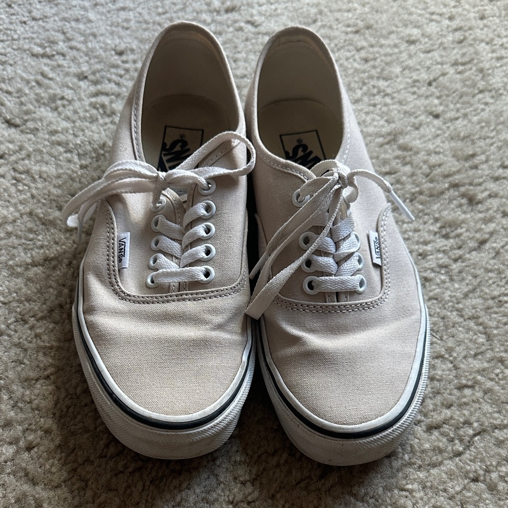 Vans Off-White Canvas Lace-Up Sneakers
